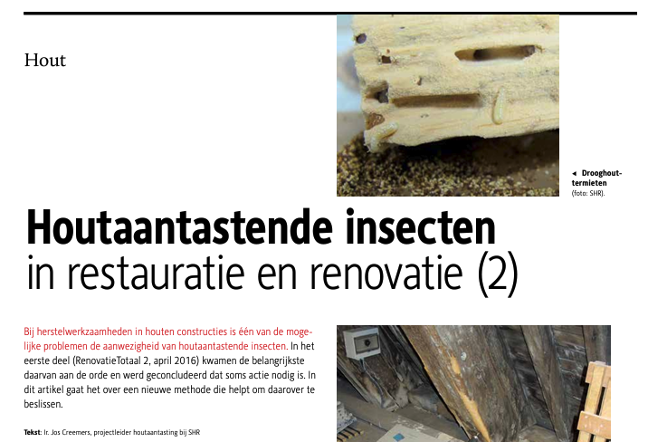 Serie artikelen over houtaantastende insecten